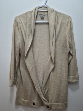H&M Beige/Gold Open-Front Draped Women’s Cardigan
